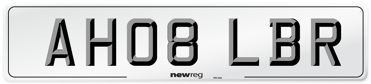 AH08 LBR Number Plate from New Reg